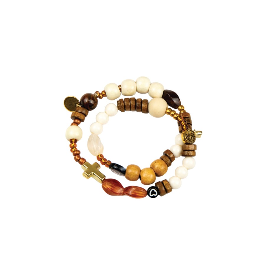 Bracelet-2 tours-Marron glacé - Oeil du tigre