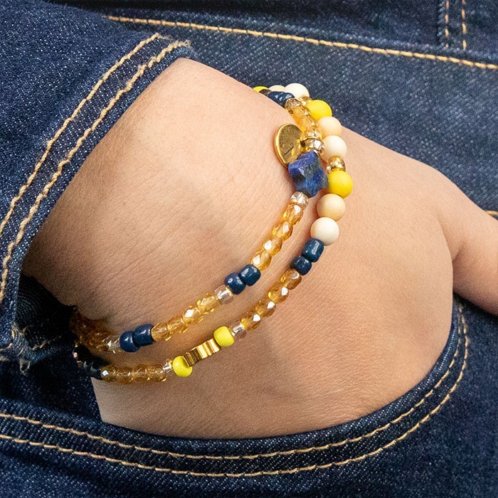 Bracelet 2 Tours Mon Sud - Pierre Lapis Lazuli pour la sérénité