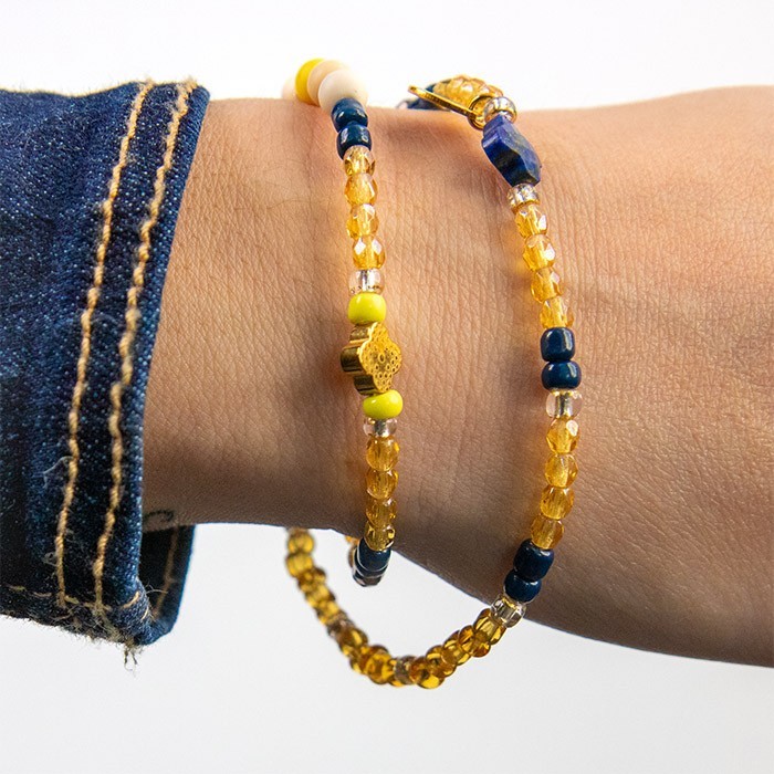 Bracelet 2 Tours Mon Sud - Pierre Lapis Lazuli pour la sérénité